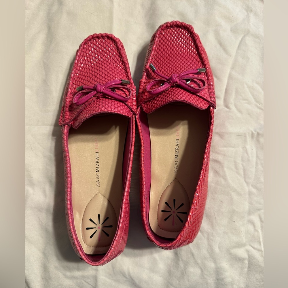 Isaac Mizrahi Pink Textured Loafers